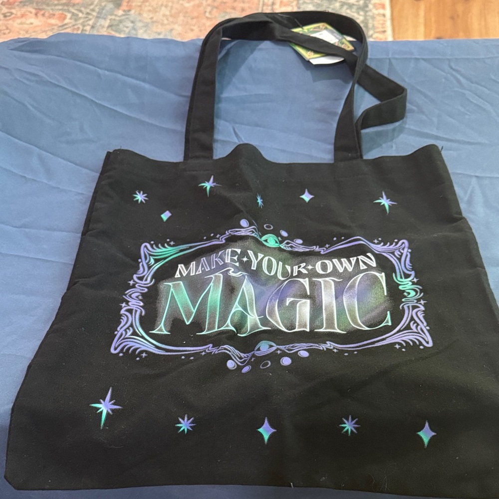 Magic Black Tote Bag with Iridescent Design